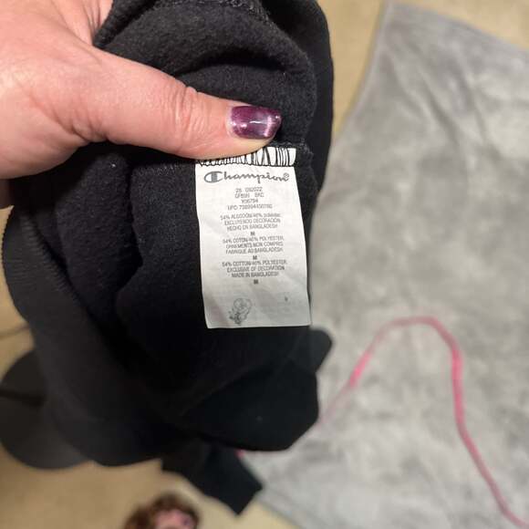 Champion Black Script Logo Powerblend Pullover Hoodie‎ - Picture 8 of 8